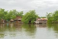 Houses on the water in Almirante, Panama