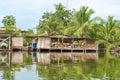 Houses on the water in Almirante, Panama