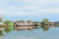 Houses on the water in Almirante, Panama