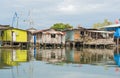 Houses on the water in Almirante, Panama