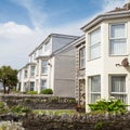 Houses with a white facade,Cornwall,UK Royalty Free Stock Photo