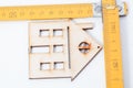 Houses - Wooden Folding Rulers. Design house concept.