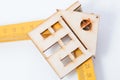 Houses - Wooden Folding Rulers. Design house concept.