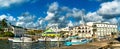 Houses and yachts at Haulover Creek in Belize City Royalty Free Stock Photo