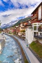 Houses in Zermatt alpine village, Switzerland