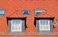 Housetop with gabled windows Royalty Free Stock Photo