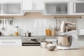 Houseware and blurred view of kitchen interior