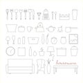 Houseware vector elements.