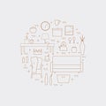 Houseware vector line icons Royalty Free Stock Photo