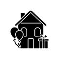 Housewarming party black glyph icon