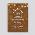 Housewarming party invitation card.