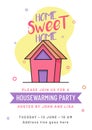 Housewarming party invitation card.