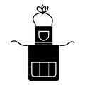 Housewife apron icon, simple style