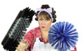 Housewife Armed To The Teeth Royalty Free Stock Photo