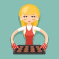 Housewife with baking and cookies cartoon character design vector illustration Royalty Free Stock Photo