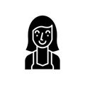 Housewife black icon concept. Housewife flat vector symbol, sign, illustration. Royalty Free Stock Photo