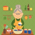 Housewife Cooking Jam Design