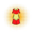 Housewife dress icon, comics style