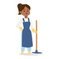 Housewife girl illustration. Royalty Free Stock Photo