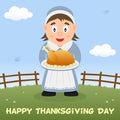 Housewife Happy Thanksgiving Card