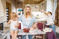 Housewife with kids having a good time Royalty Free Stock Photo