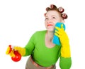 Housewife maid cleaner with sponge and spray