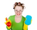 Housewife maid cleaner with sponge and spray