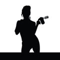 Housewife with mixer silhouette vector