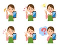 Housewife Smartphone expression and gesture set