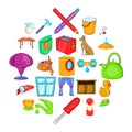 Housewifery icons set, cartoon style Royalty Free Stock Photo