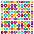 100 housework icons set color