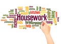 Housework word cloud hand writing concept Royalty Free Stock Photo