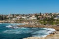Housing above Tamarama and Bronte beaches, Sydney Australia