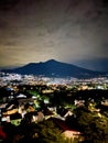Housing in Batu city with night lamp and arjuna mount view, Batu, east java, Indonesia Royalty Free Stock Photo