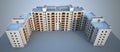 Housing block project model Royalty Free Stock Photo