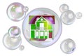 Housing Bubble concept, 3D rendering Royalty Free Stock Photo