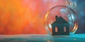 Housing Bubble: Market Instability created with Generative AI technology Royalty Free Stock Photo