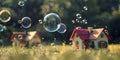 Housing Bubble: Market Instability created with Generative AI technology Royalty Free Stock Photo
