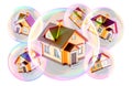 Housing Bubble, real estate bubble, concept. 3D rendering Royalty Free Stock Photo