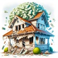 Housing Collapse Mortgage Interest Debt Financial Pressure Soaring Bills Money Shortfall AI Generated