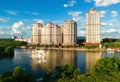 Housing complex Alye Parusa at Moskva River, Moscow, Russia Royalty Free Stock Photo