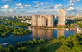 Housing complex Alye Parusa at Moskva River, Moscow, Russia Royalty Free Stock Photo