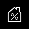 Housing credit simple vector icon. Black and white illustration of house and percent symbol. Outline linear icon. Royalty Free Stock Photo