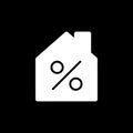 Housing credit simple vector icon. Black and white illustration of house and percent symbol. Solid linear icon. Royalty Free Stock Photo