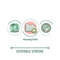 Housing crisis concept icon