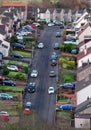 Housing development in suburban area aerial view Royalty Free Stock Photo