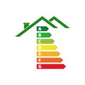 Housing energy efficiency, House and energy efficiency concept