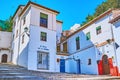 The housing of historic Sacromonte neighborhood, El Peso de la Harina street, on Sept 27 in Granada, Spain