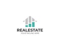 Housing market logo template. Real estate stock market vector design