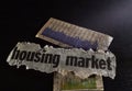 Housing Market newspaper headlines with graph and chart Royalty Free Stock Photo
